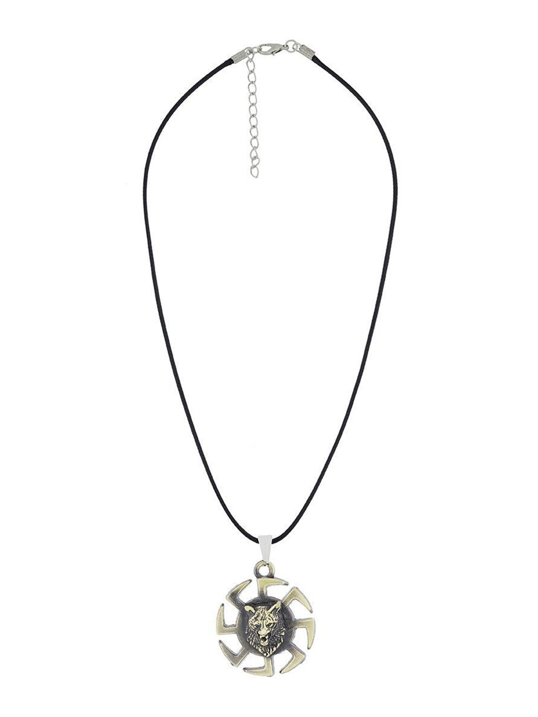 P. R. PRINTS Silver-Plated Stainless Steel Lion Dragon Pendant With Chain