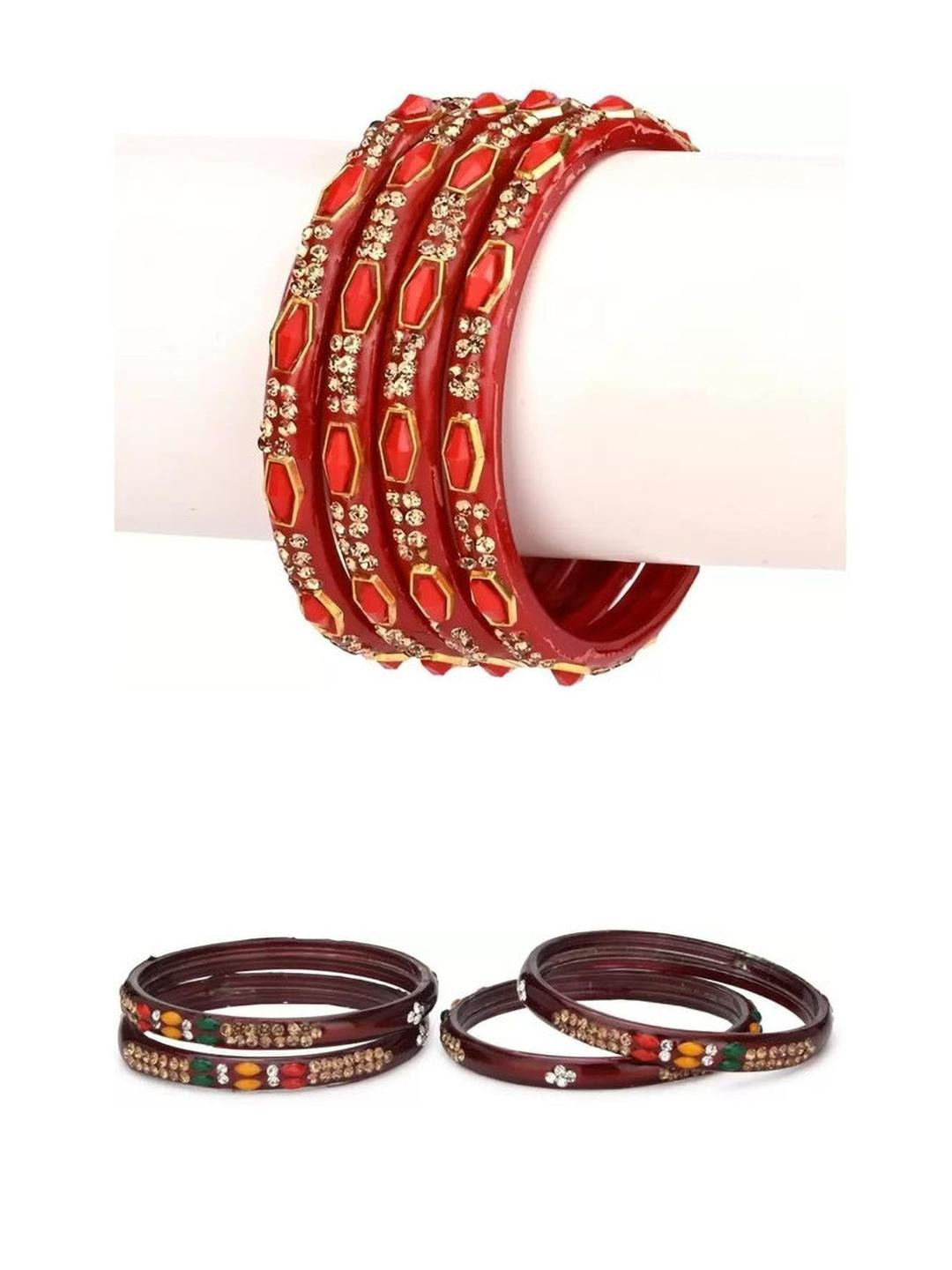 Somil Fashionable Glass Bangles, Festivals & Daily Wear, Pack Of 8