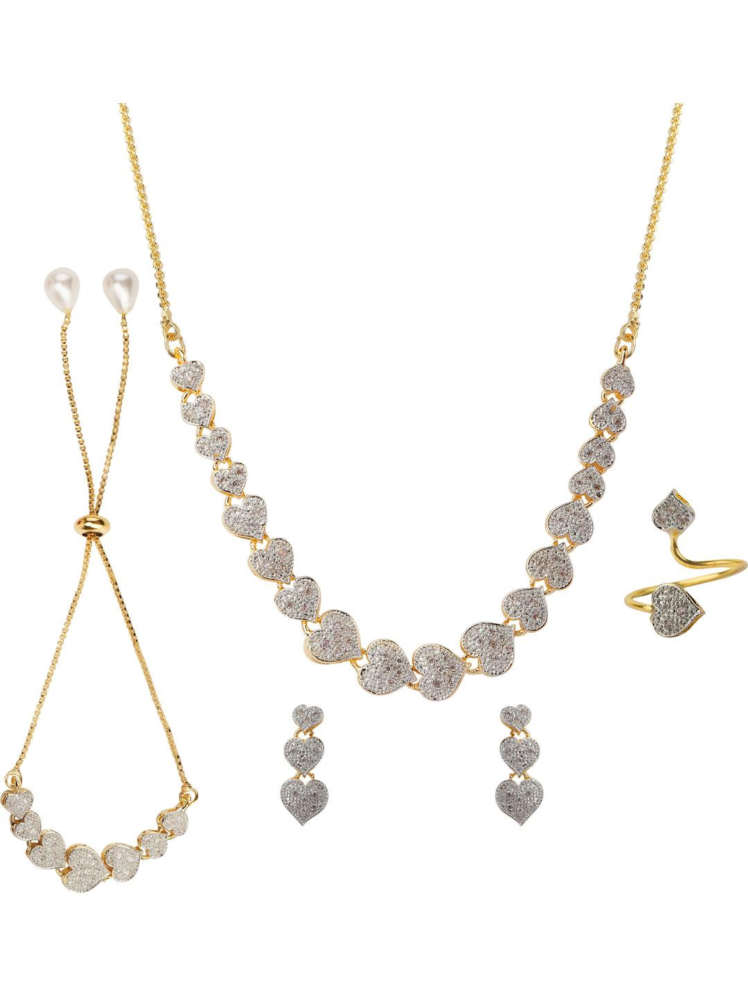 Alloy Gold-plated Gold Jewellery Set (Pack of 1)