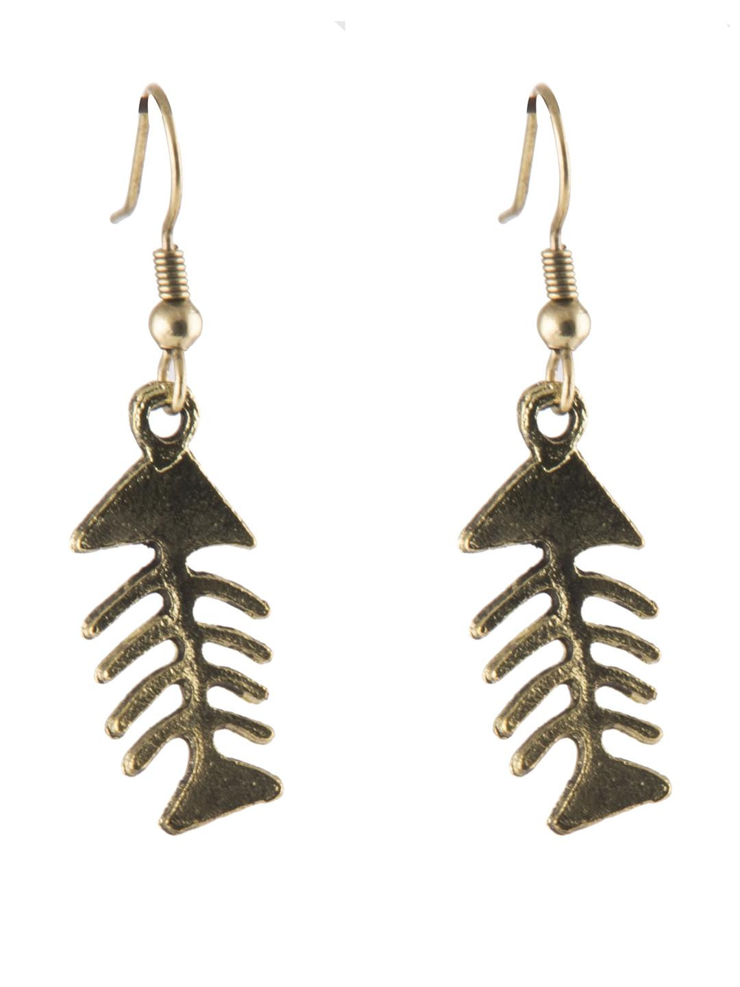 Creative Frogs Fish Shaped Oxidised Drop Earrings