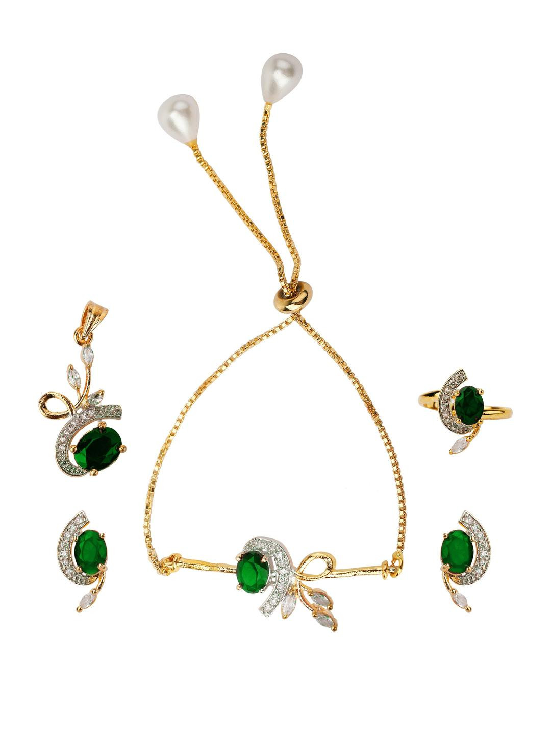 M Gold Alloy Gold-plated Multicolor Jewellery Set (Pack of 1)