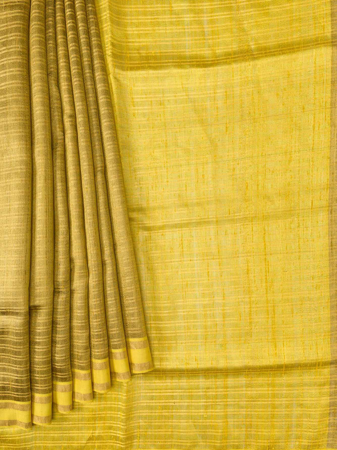 Nalli Striped Woven Design Bhagalpuri Tussar Silk Saree