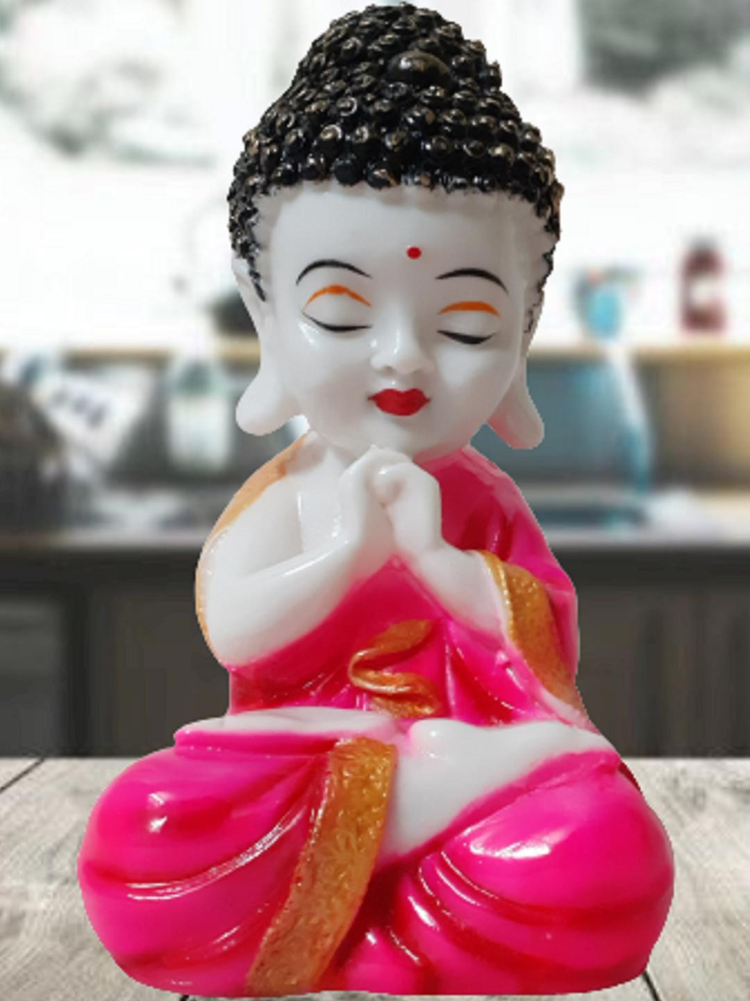 Afterstitch White Buddha Idol Showpiece
