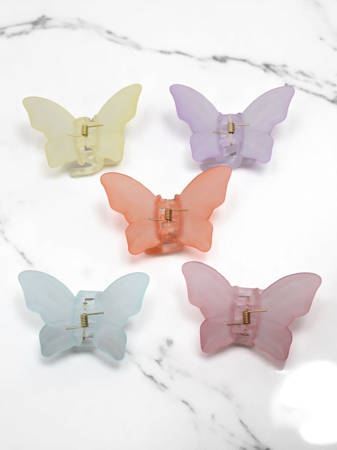 Jolly Faces Women Set of 5 Fur Claw Clip