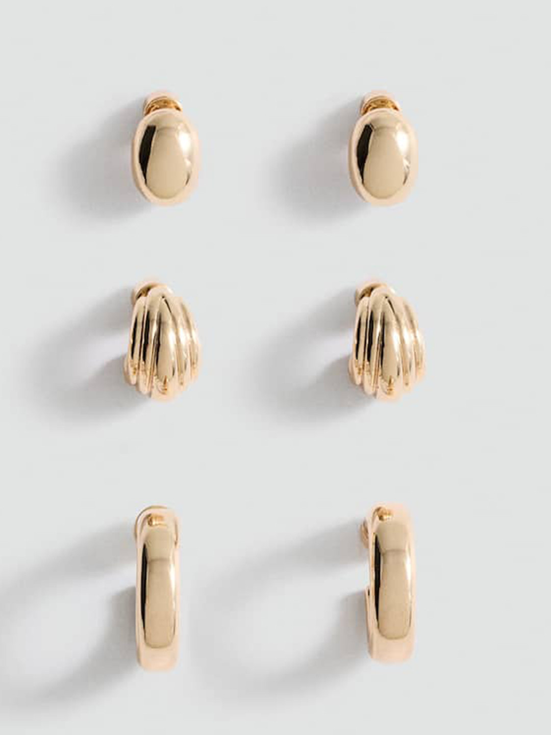 MANGO Set of 3 Contemporary Earrings
