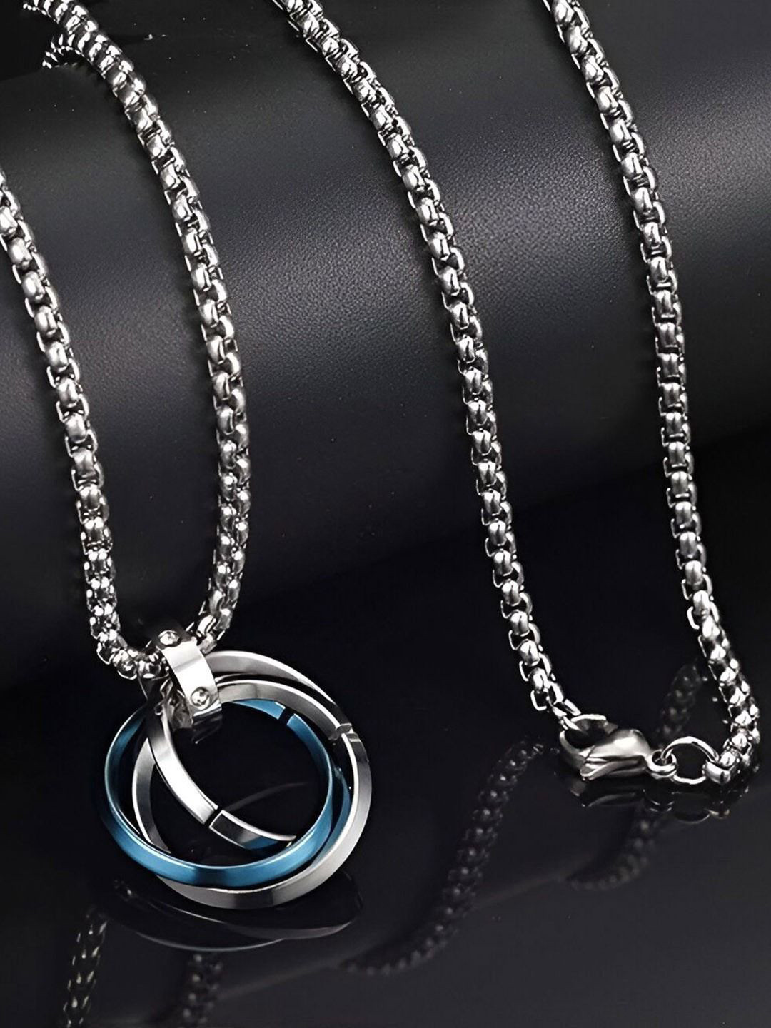 P. R. PRINTS Silver-Plated Stainless Steel Spherical Pendant With Chain