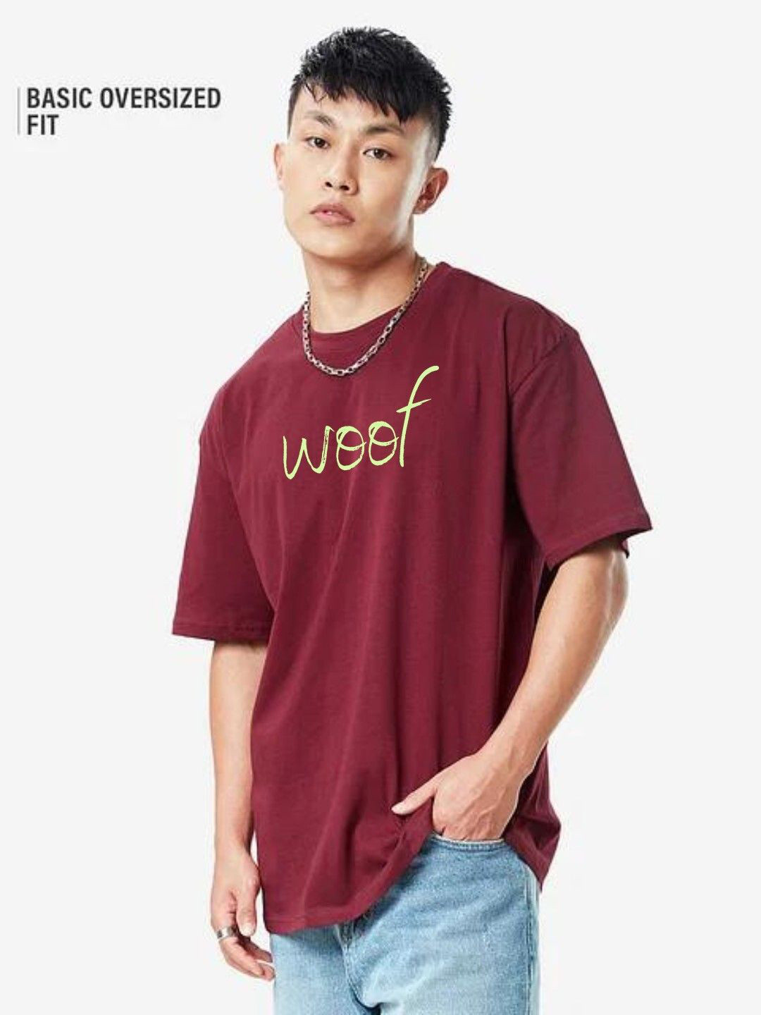 URBANICE Typography Printed Abzorb Oversized Cotton T-shirt