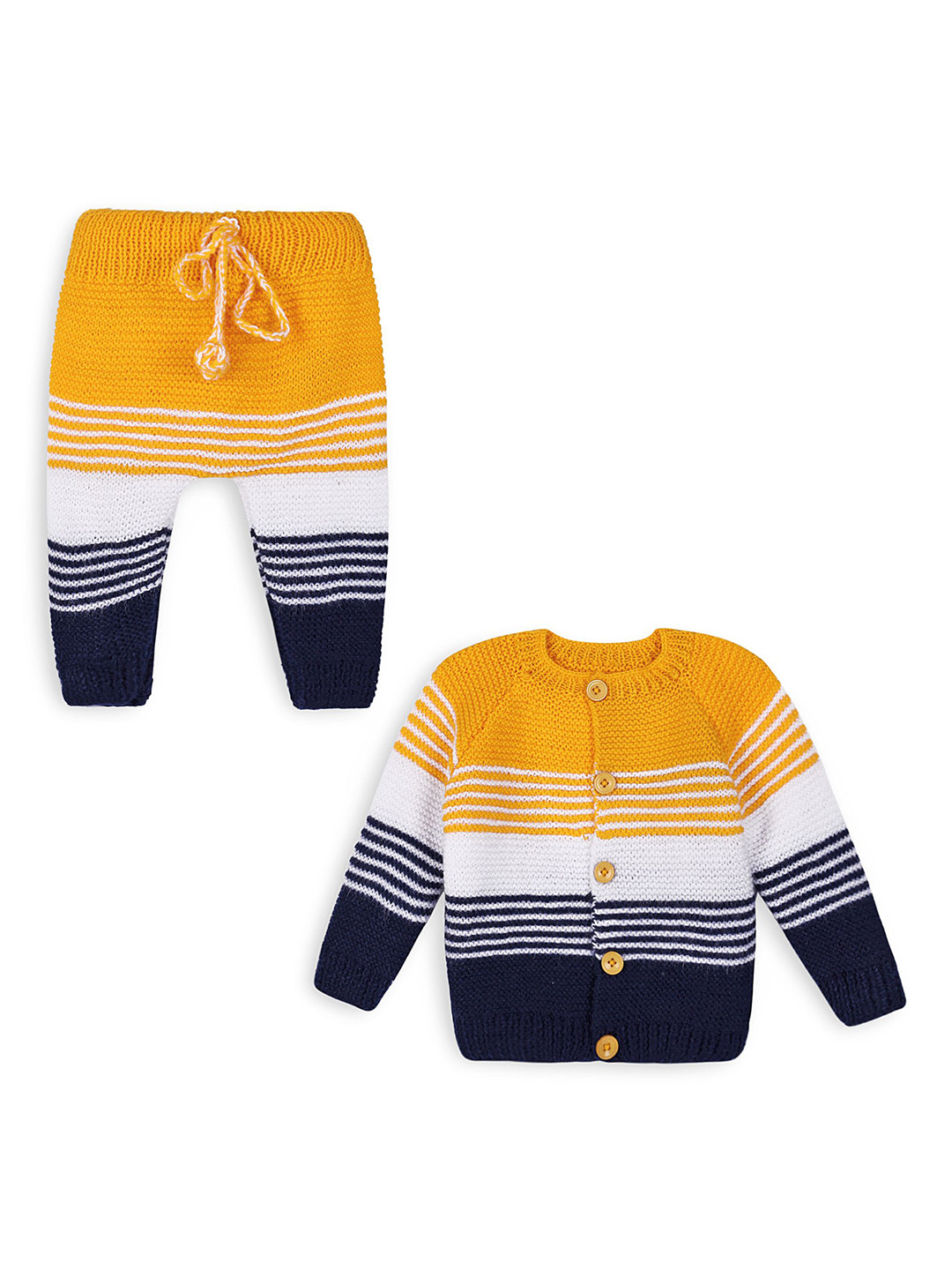 tmcretion Kids Striped Round Neck Sweater With Jogger