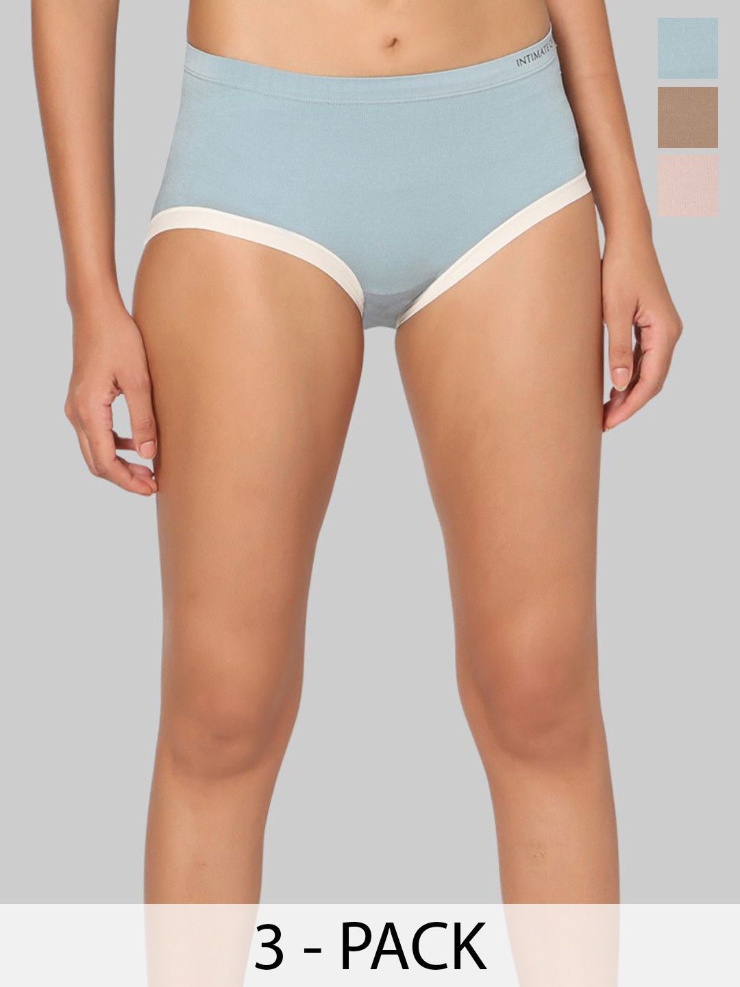 INTIMATE QUEEN Pack Of 3 Mid-Rise Hipster Briefs IQ-YBU-TP-XS