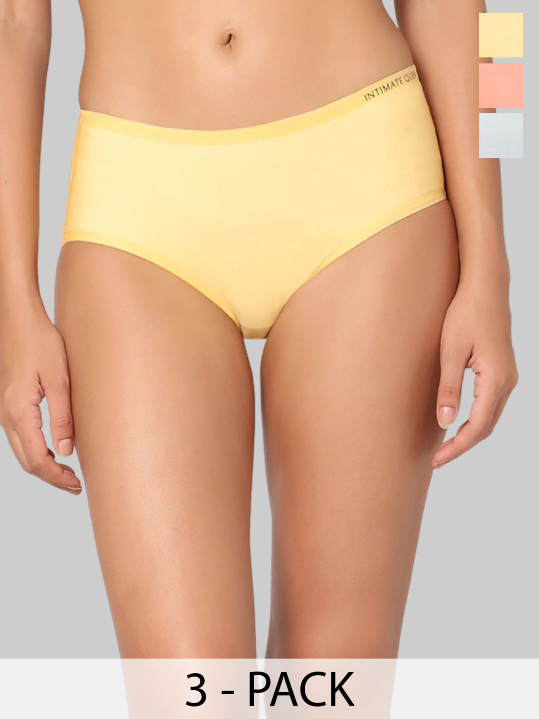 INTIMATE QUEEN Pack Of 3 Mid-Rise Hipster Briefs IQ-LBU-TP-XS