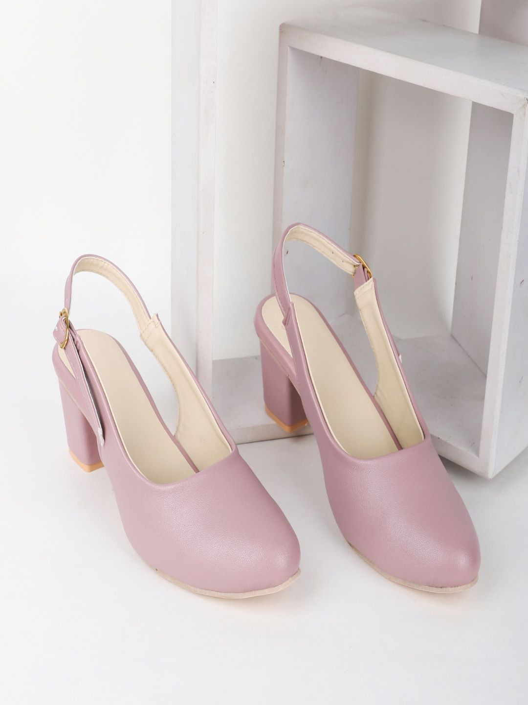 SKOLL Women Slingback Block Heel Pumps