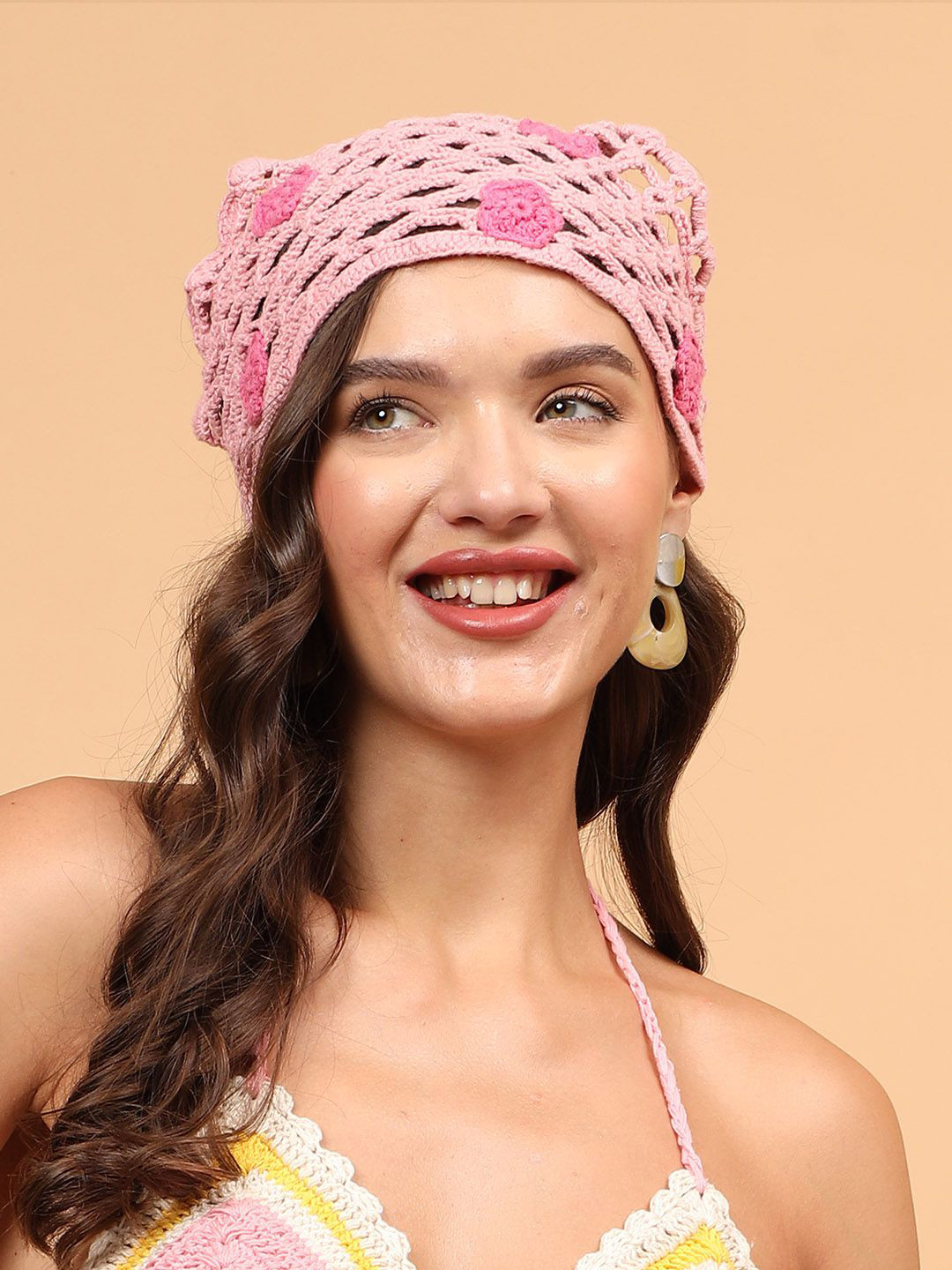 Velvery Women Daisy Crochet Head Scarf