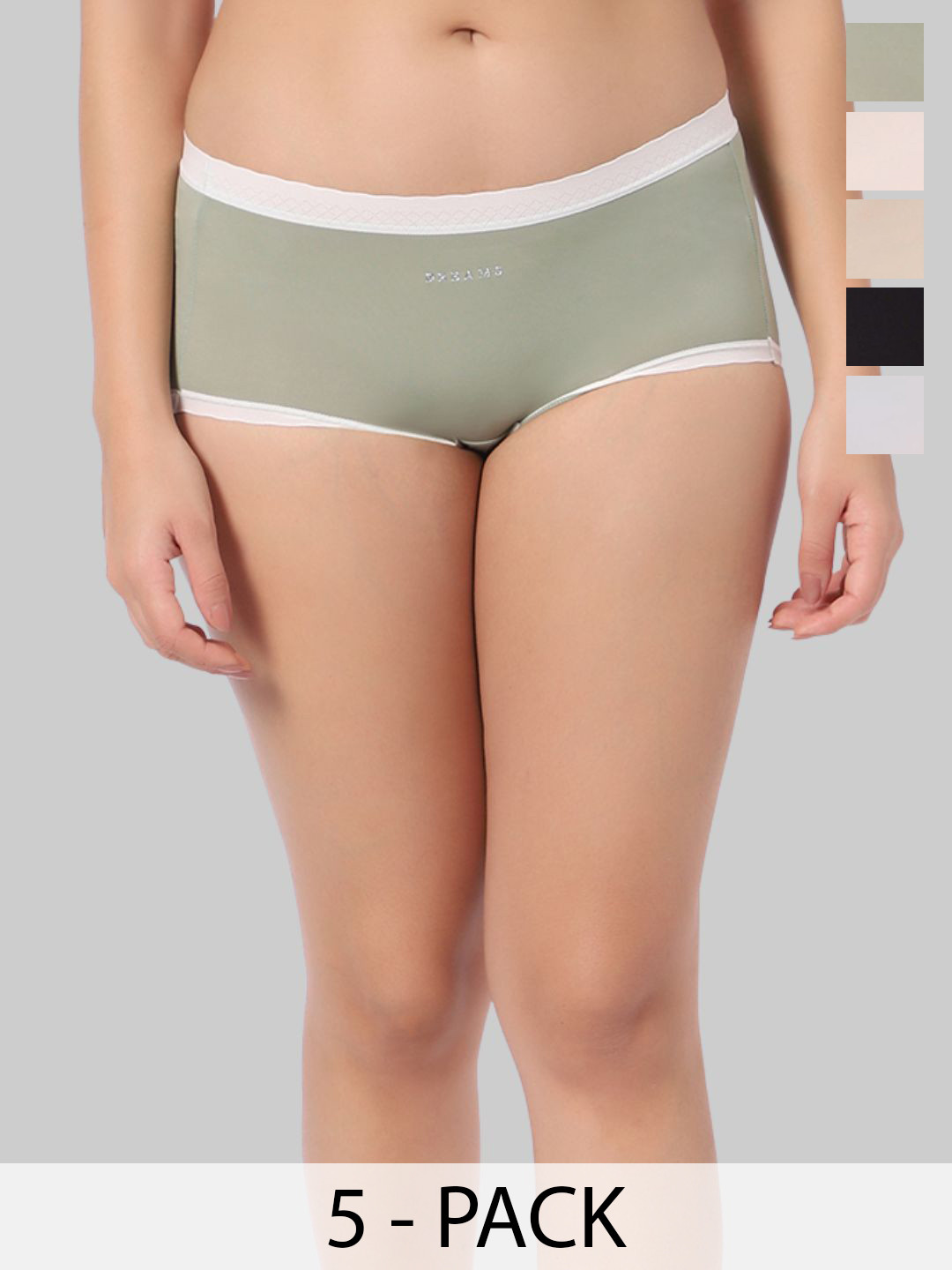 INTIMATE QUEEN Pack Of 5 Mid-Rise Basic Briefs IQ-LCBU-5P-XS