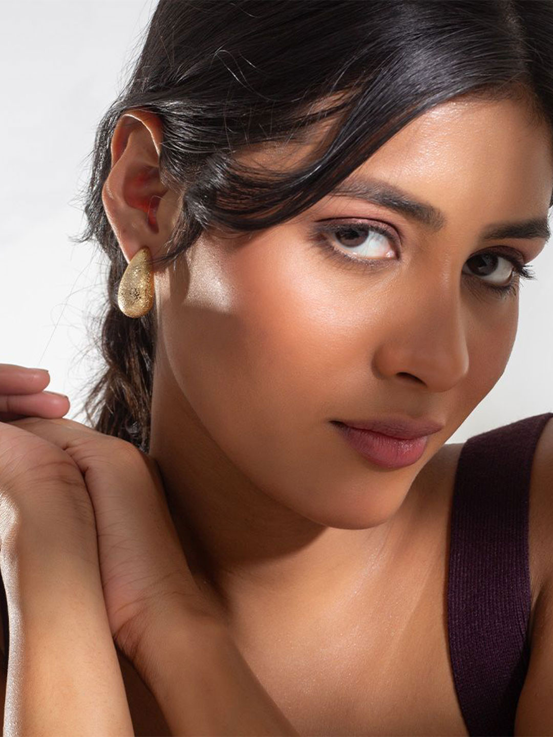 MINJI AND CO. Gold-Plated Vintage Teardrop Studs