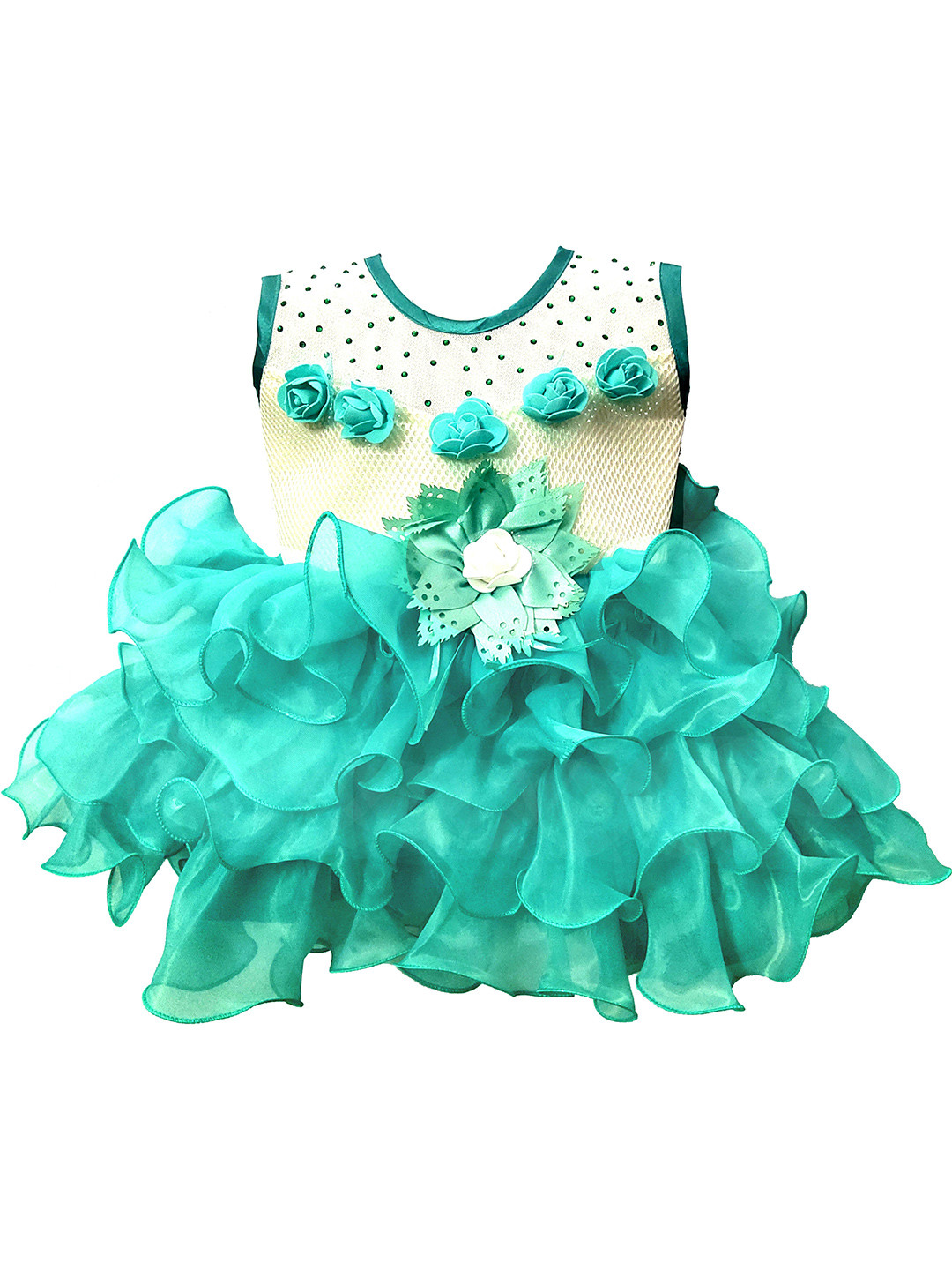 VILLATA FASHION Kid Girls Green Dress