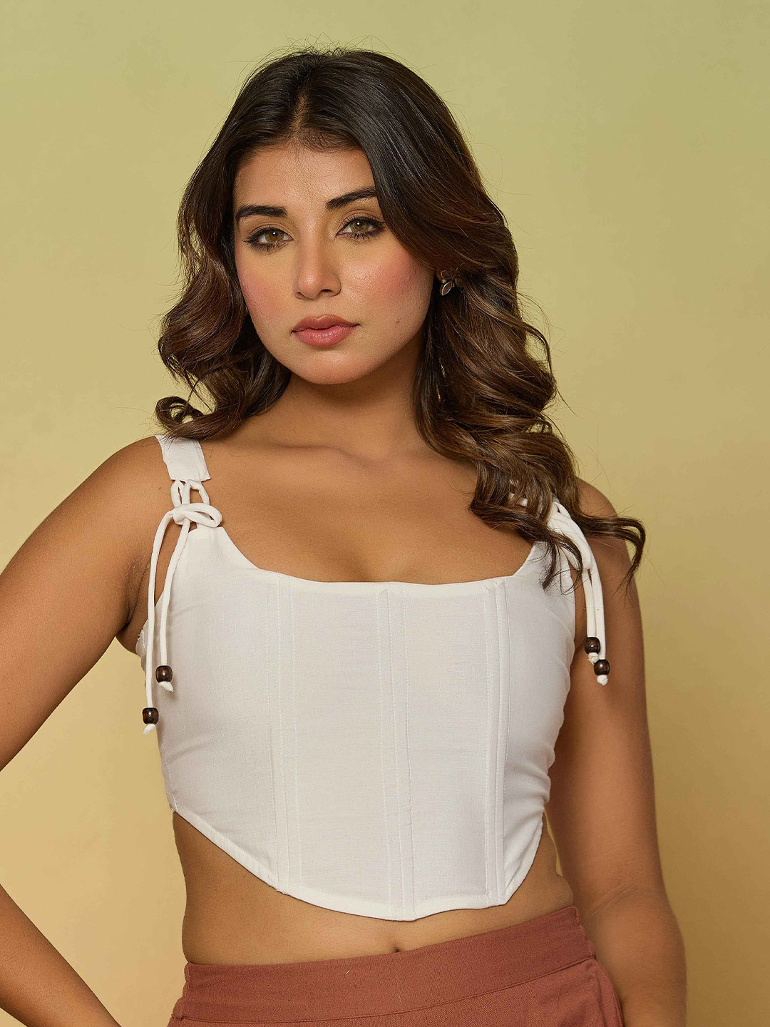 KASYA Square Neck Corset Crop Top