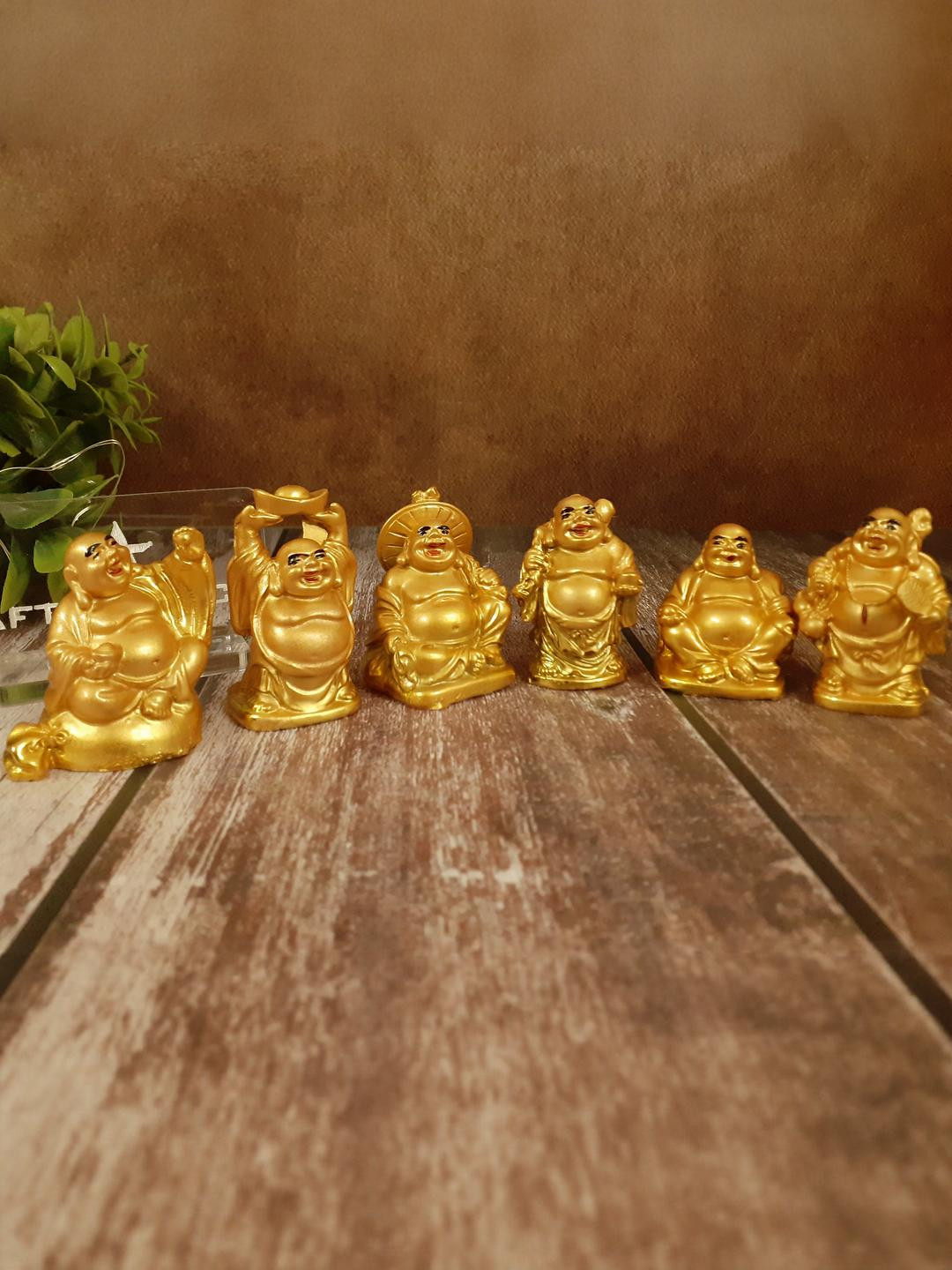 Afterstitch Gold-Toned Buddha Curio Showpiece Set Of 6