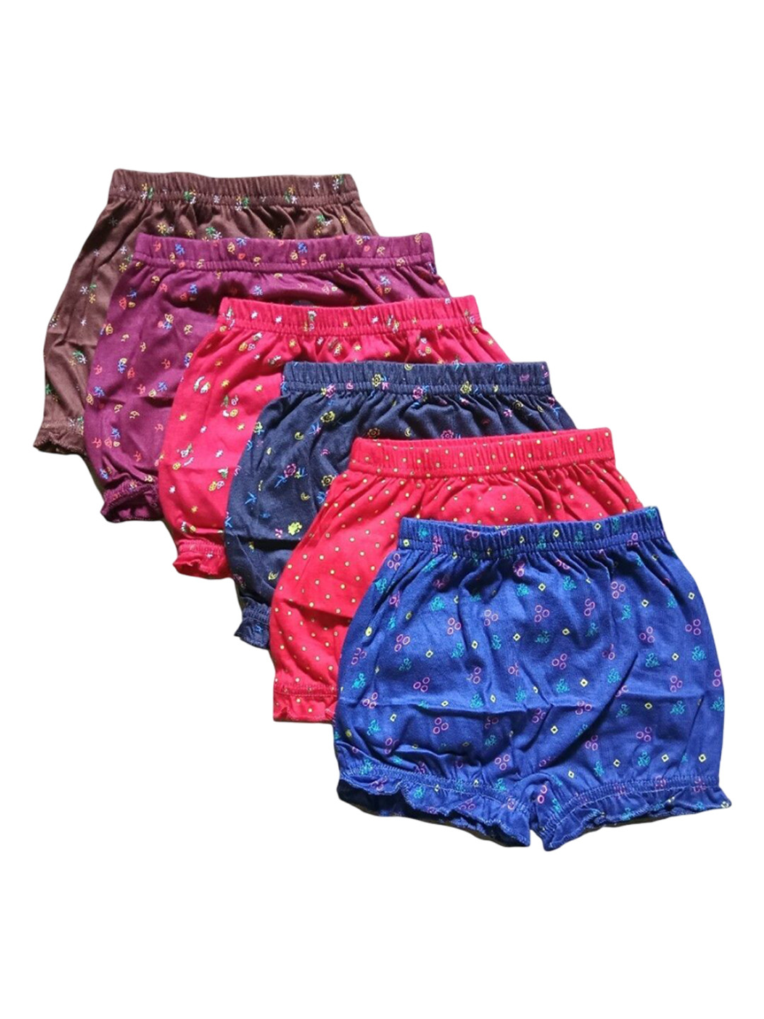 NEW TRINATH HOSIERY Girls Printed Cotton Bloomers - Pack Of 6