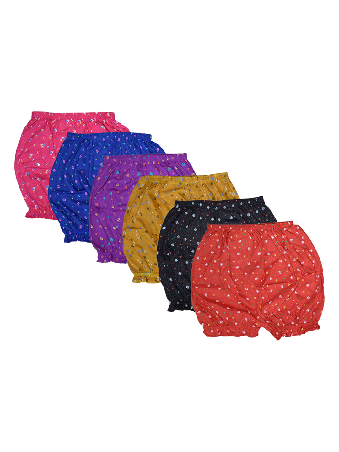 NEW TRINATH HOSIERY Infant Girls Pack Of 6 Printed Pure Cotton Boy Shorts Briefs NTDB-01