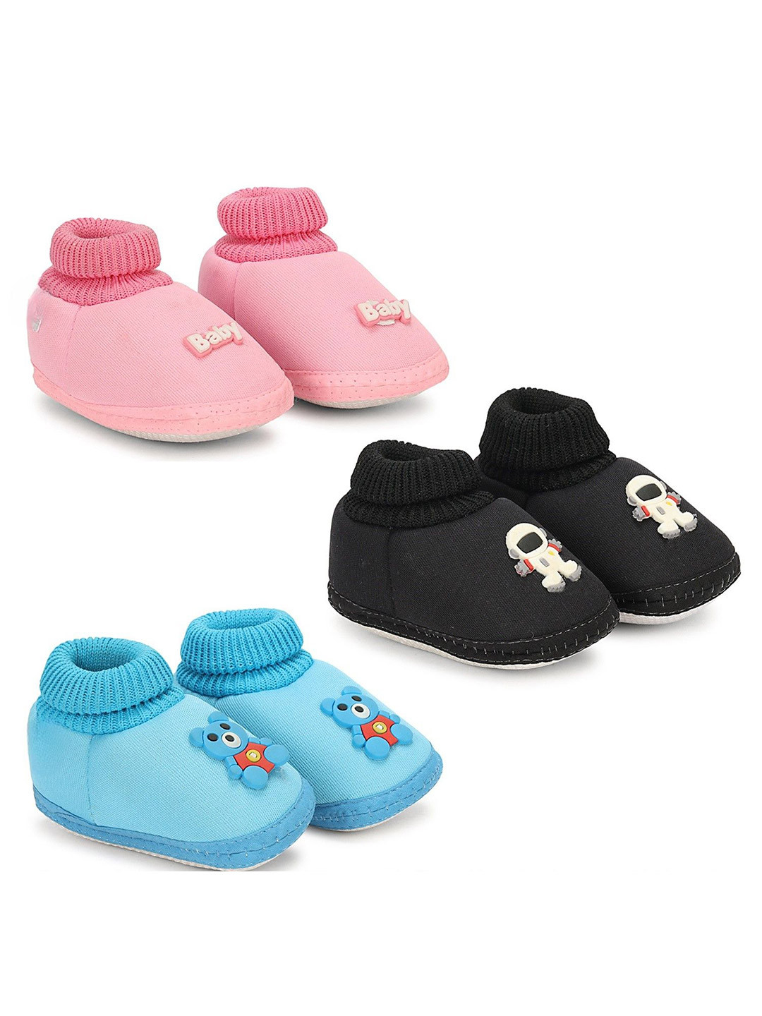 Dhairya Collection Kids Pack Of 3 Cotton Booties