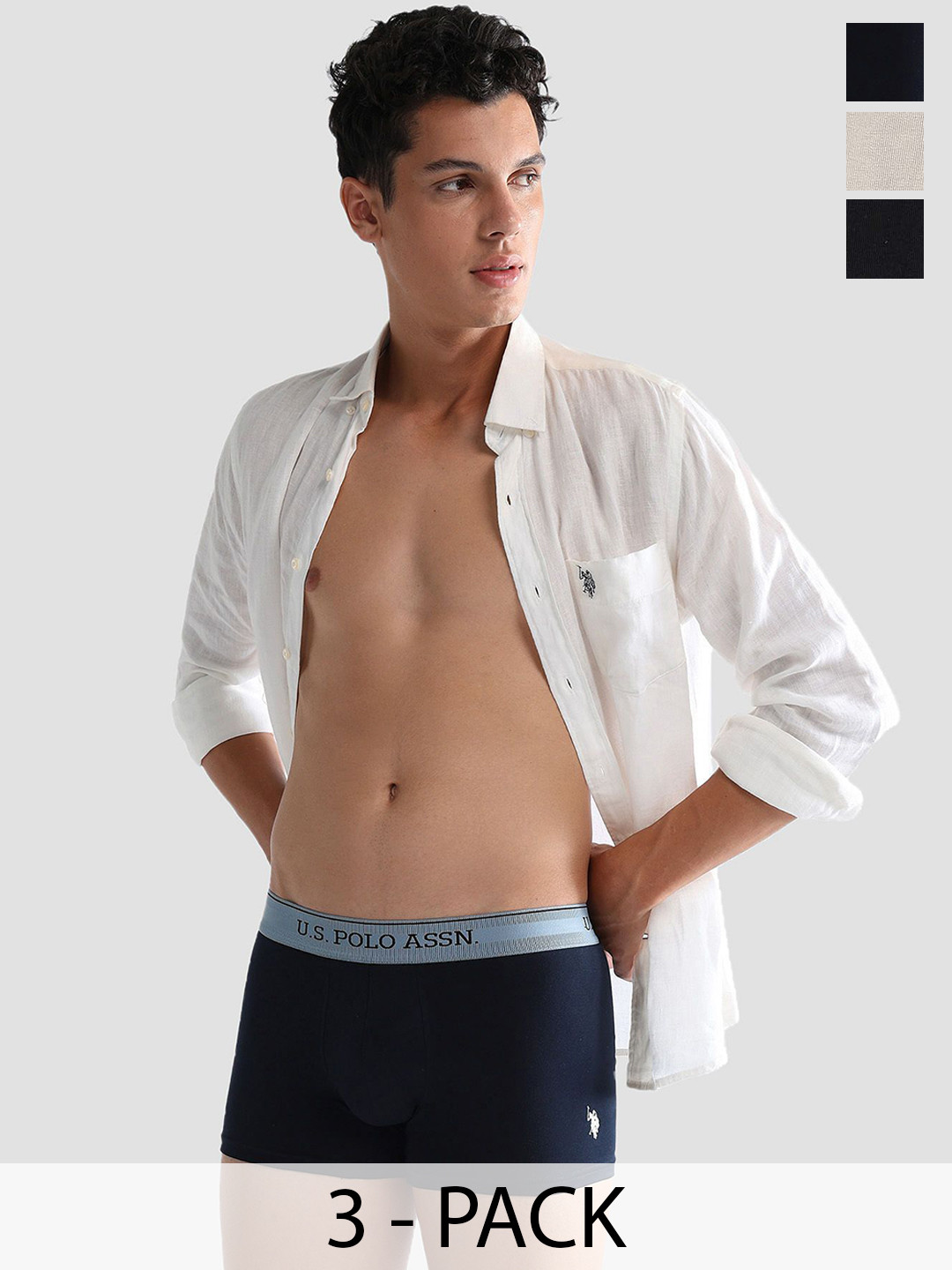 U.S. Polo Assn. Pack Of 3 Mid-Rise Short Trunks OET15-ZAN-P3