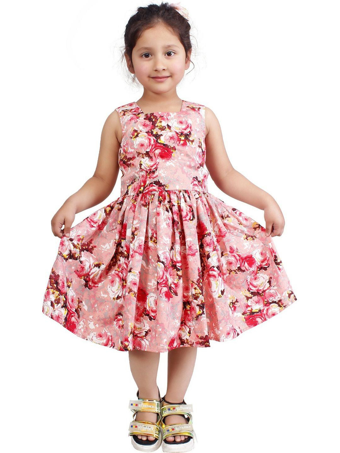Alisha Moda Girls Peach Dresses