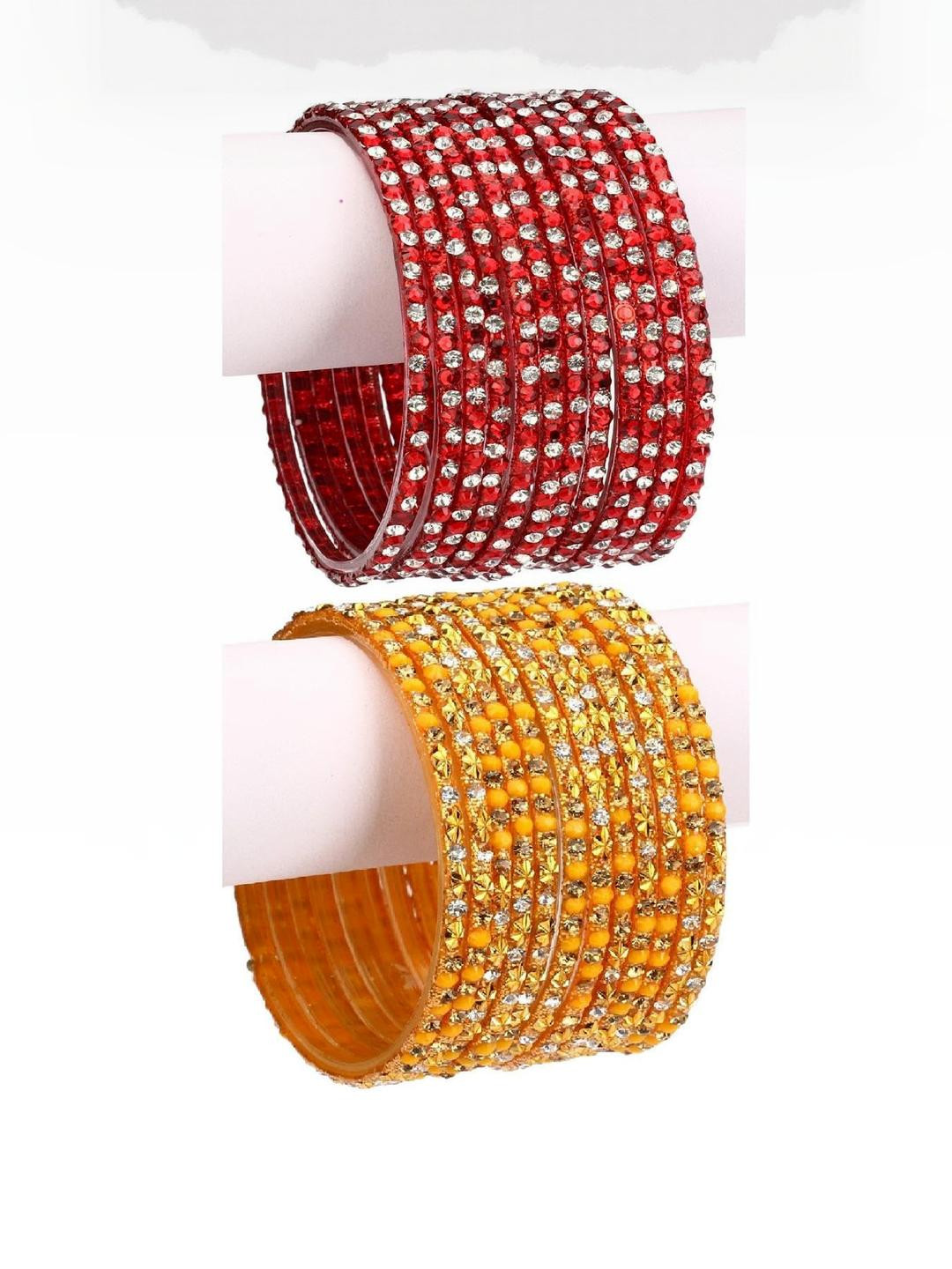 SOMIL Women Red & Yellow Bangles combo of 2
