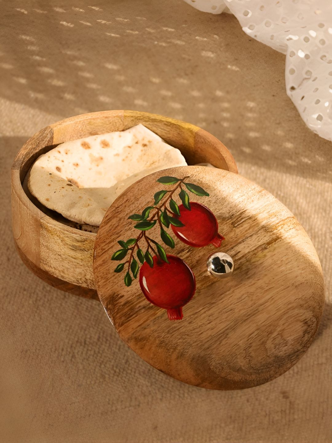 Peepul Tree Brown Wooden Roti Box