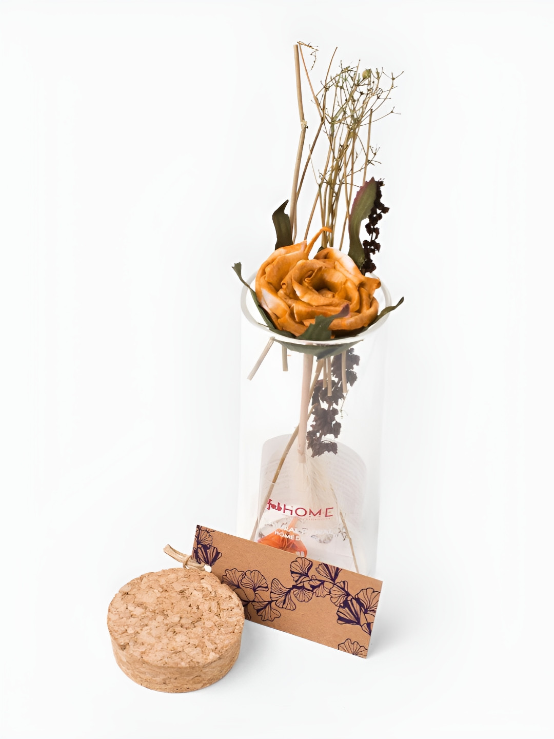 Fabindia Orange Rose Mehak Dried Artificial Flower With Pot