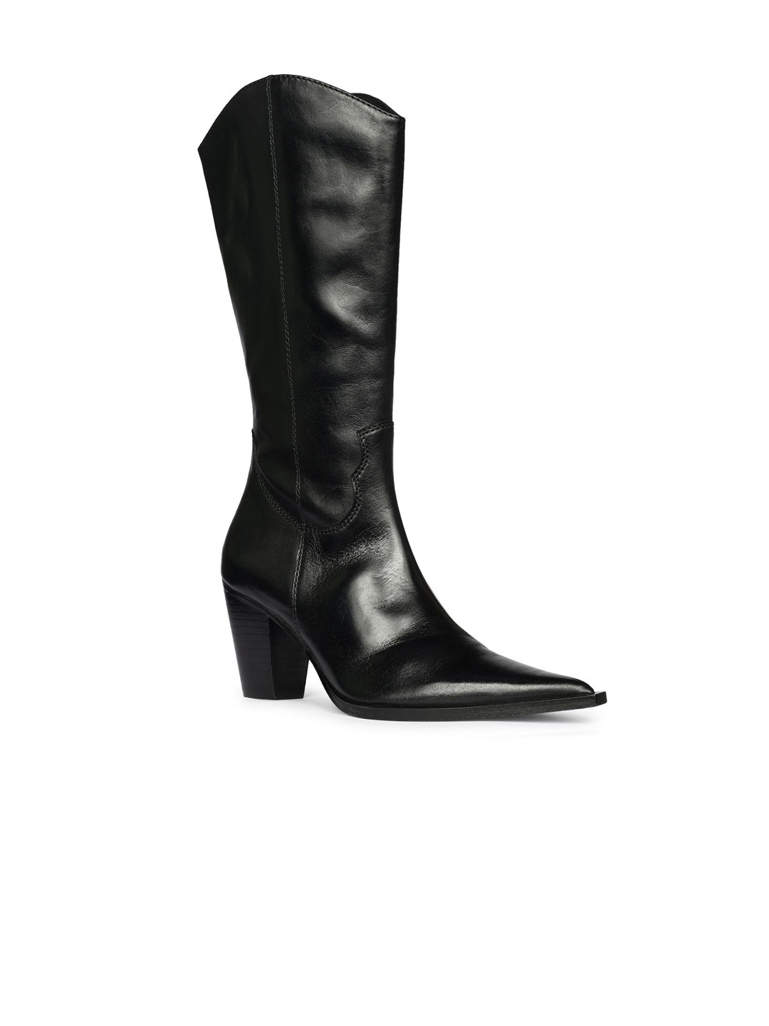 Saint G Women Casual Block-Heeled Leather Calf Boots