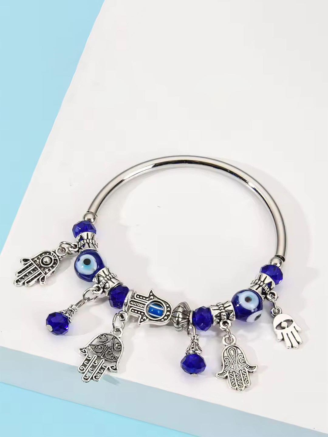 Heer Collection  Women Crystals Stainless Steel Bangle-Style Bracelet