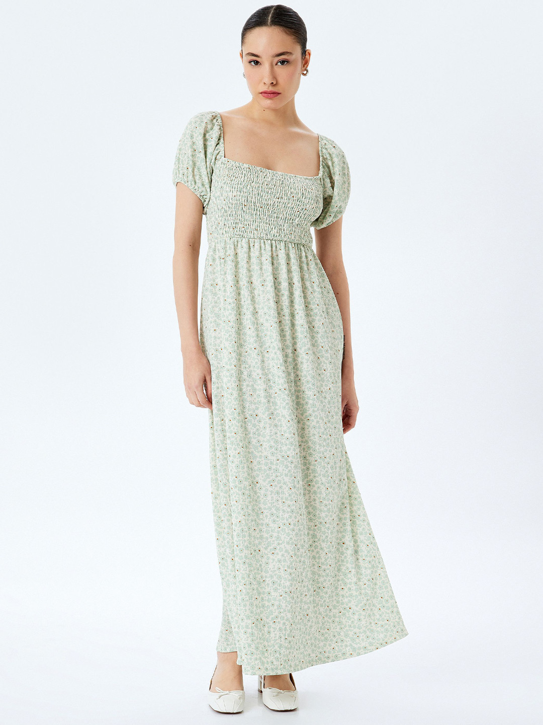 Koton Women Floral Printed Fit-Flare Maxi Dress