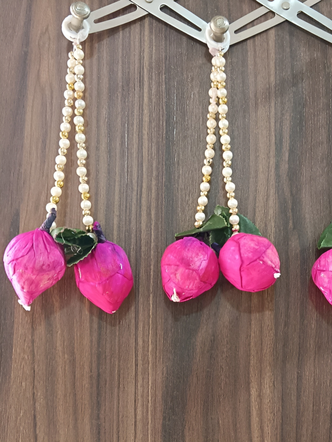 Sellplus 3-Pcs Pink & White Wall Hanging Toran Festive Hanging