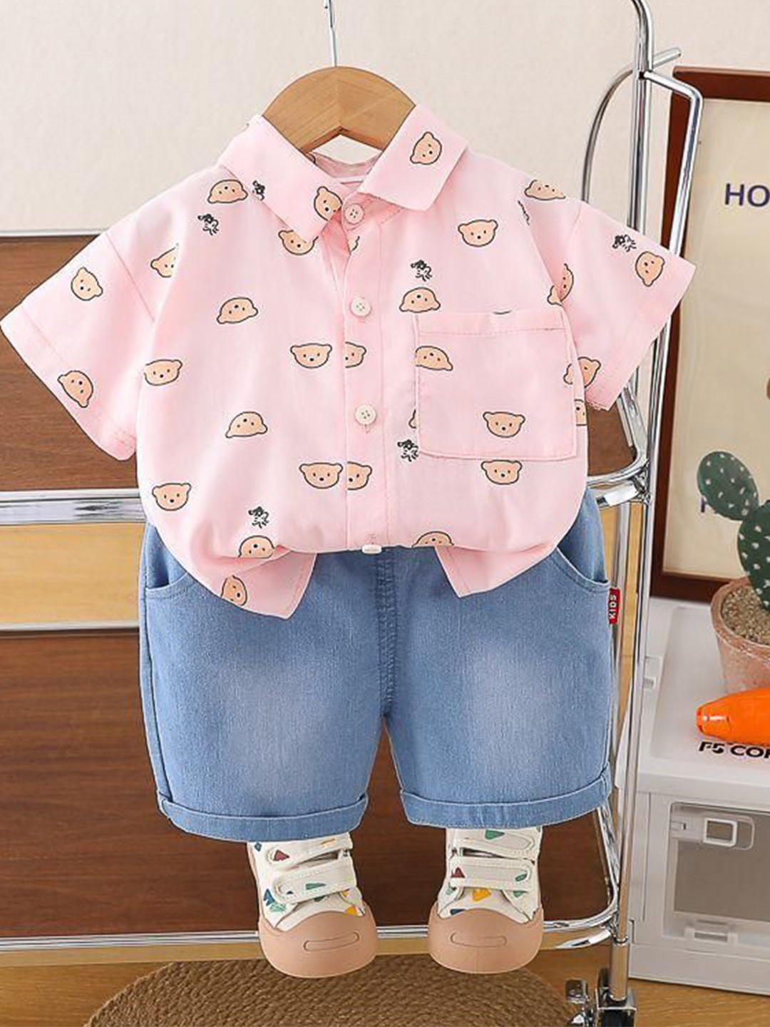 POP STREET KIDS Boys Cartoon Characters Printed Shirt with Shorts