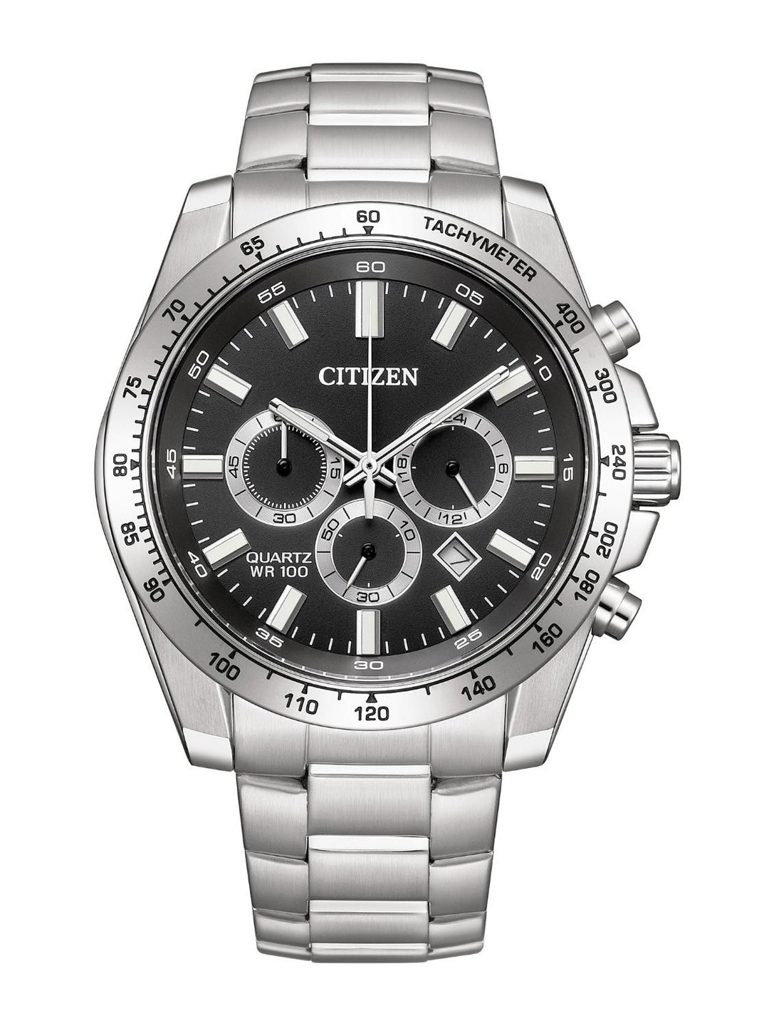 Citizen Men Stainless Steel Straps Round Analogue Chronograph Watch AN8230-59E