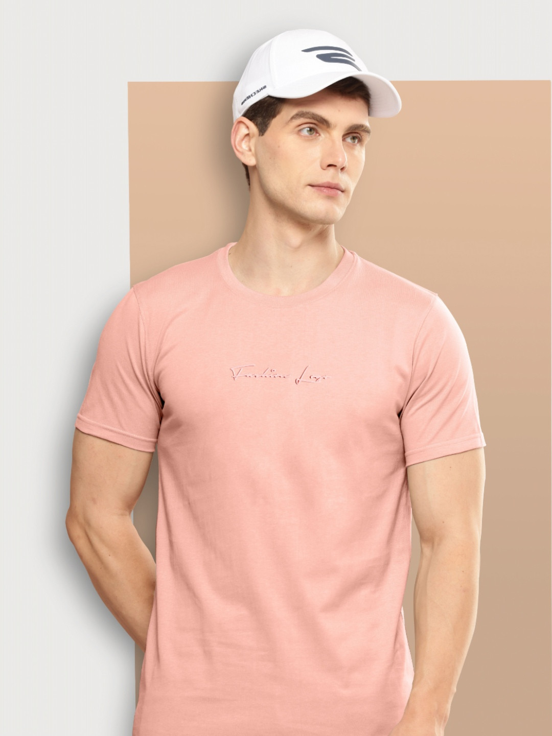FROSEN FOX Round Neck Short Sleeves Regular Fit Cotton T-shirt