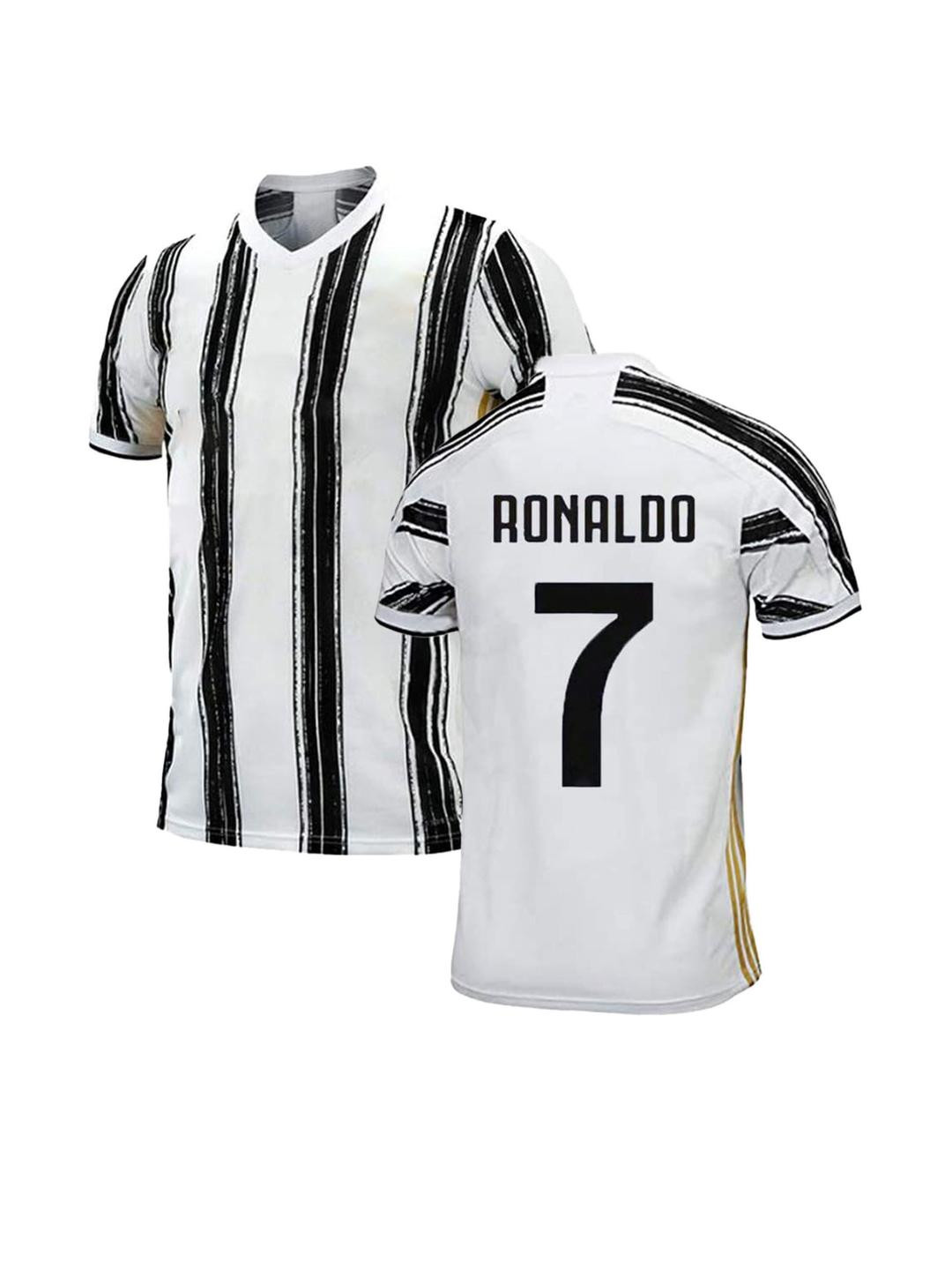 dostitch Boys Cristiano Ronaldo Striped V-Neck T-shirt