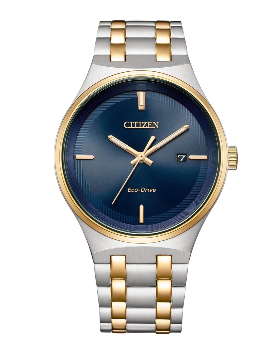 Citizen Men Brass Dial & Stainless Steel Straps Analogue Eco Drive Watch BM7656-51L