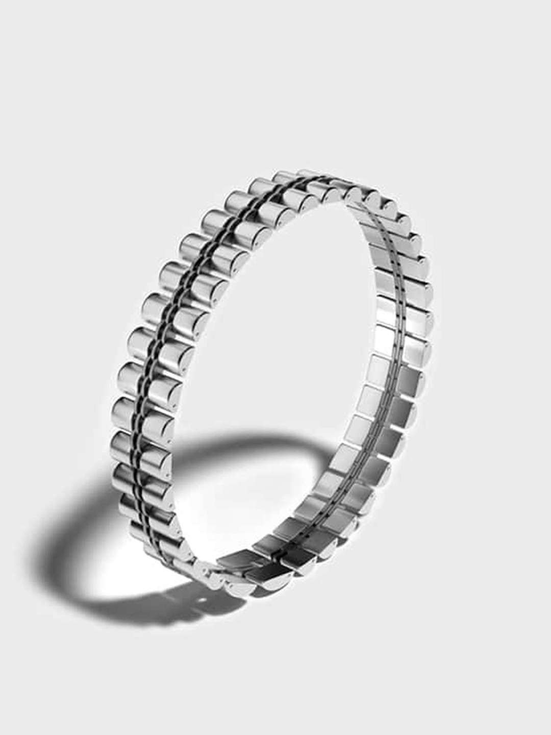 SAM & MARSHALL THE CREED Unisex Silver-Plated Stainless Steel Wraparound Bracelet