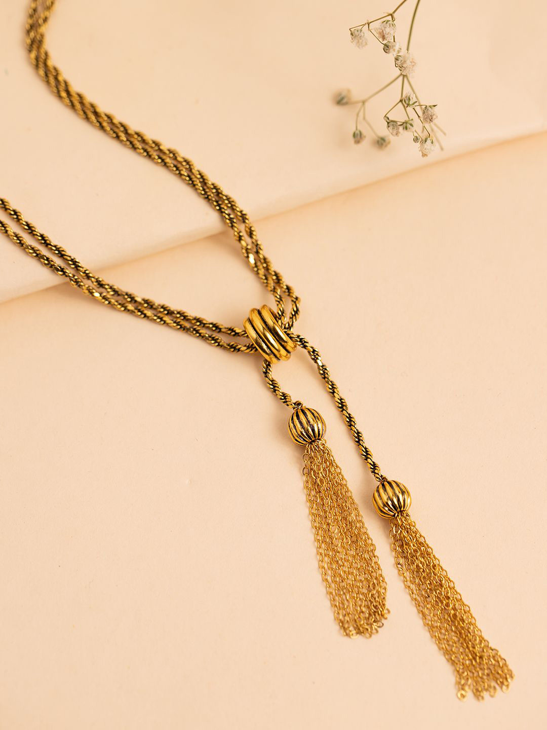 Fringes Adjustable Sliding Interesting Knot Necklace