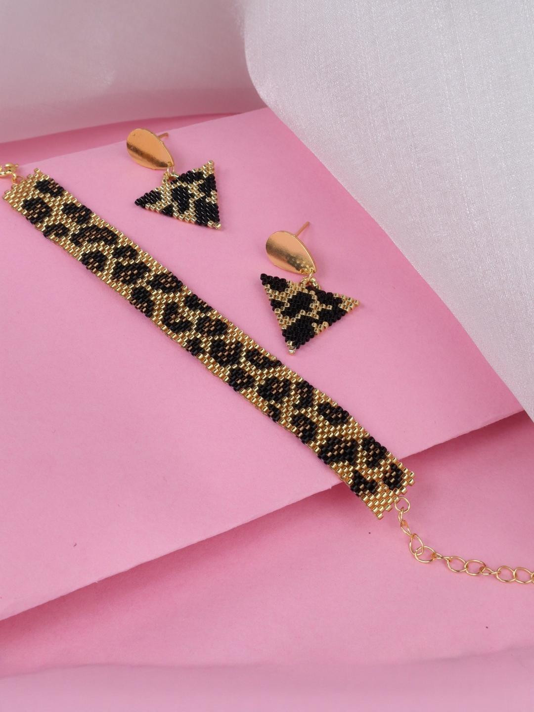 Threads & Beads Gold-Plated Bracelet and Earrings