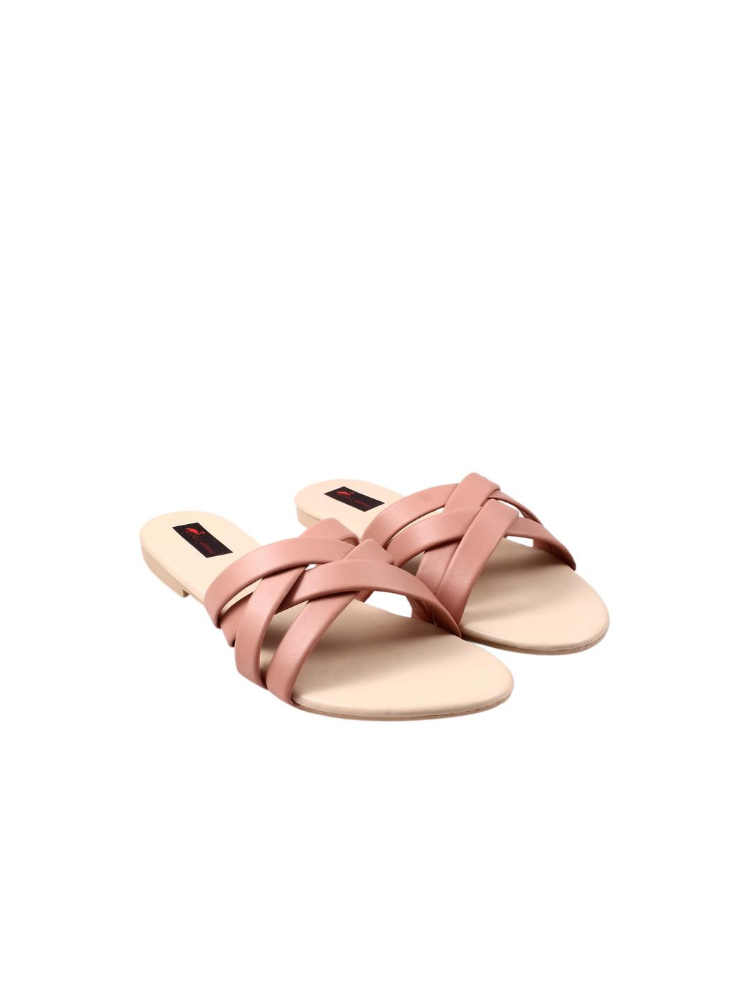 Red Flamingo Pink Girls Open Toe Flats