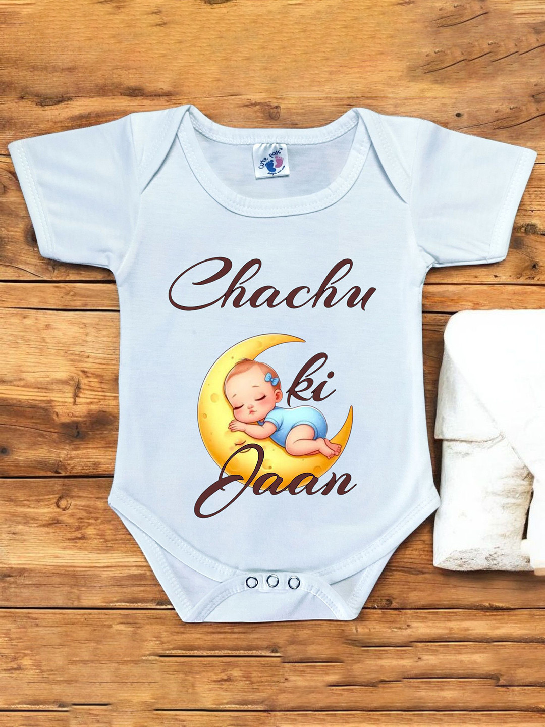 Cute Pals White Infants Printed Cotton Bodysuits