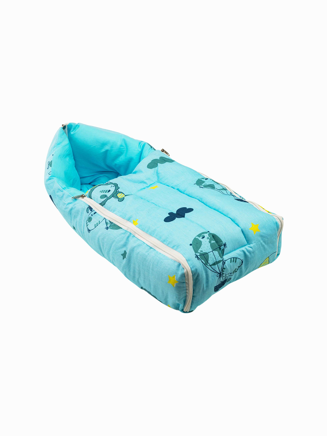 LuvLap Printed 3 In 1 Baby Bed- Blue