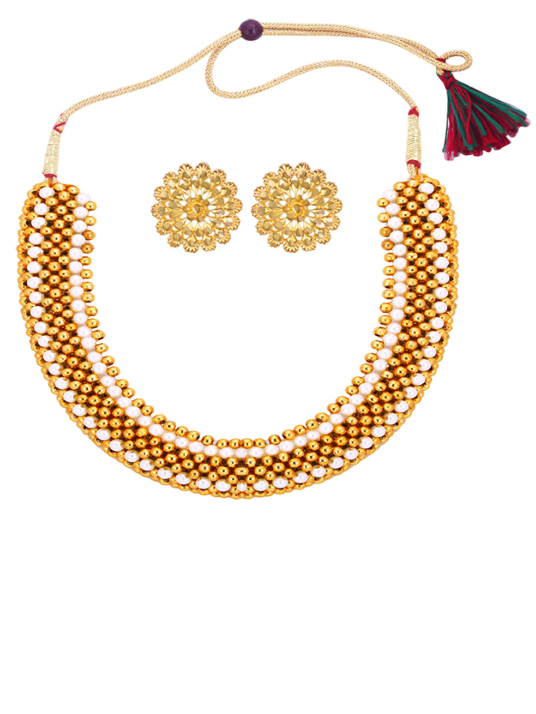 Heer Collection  1g Micron Gold-Plated Beaded Jewellery Set