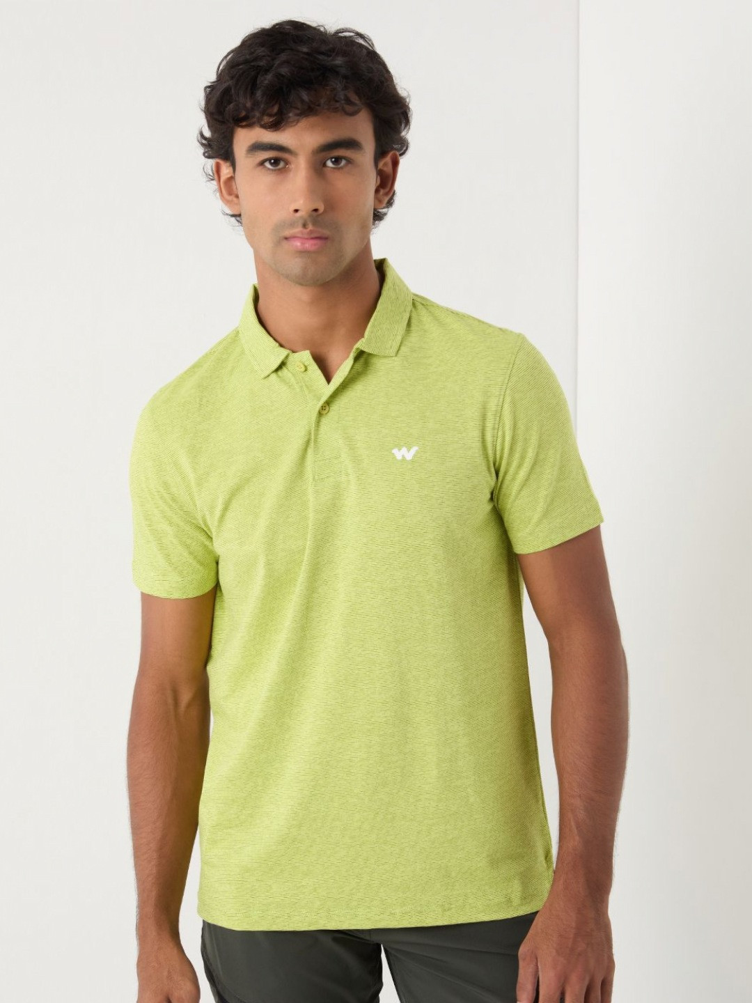 Wildcraft M SPACEDYED Badge Polo Collar Cotton T-shirt