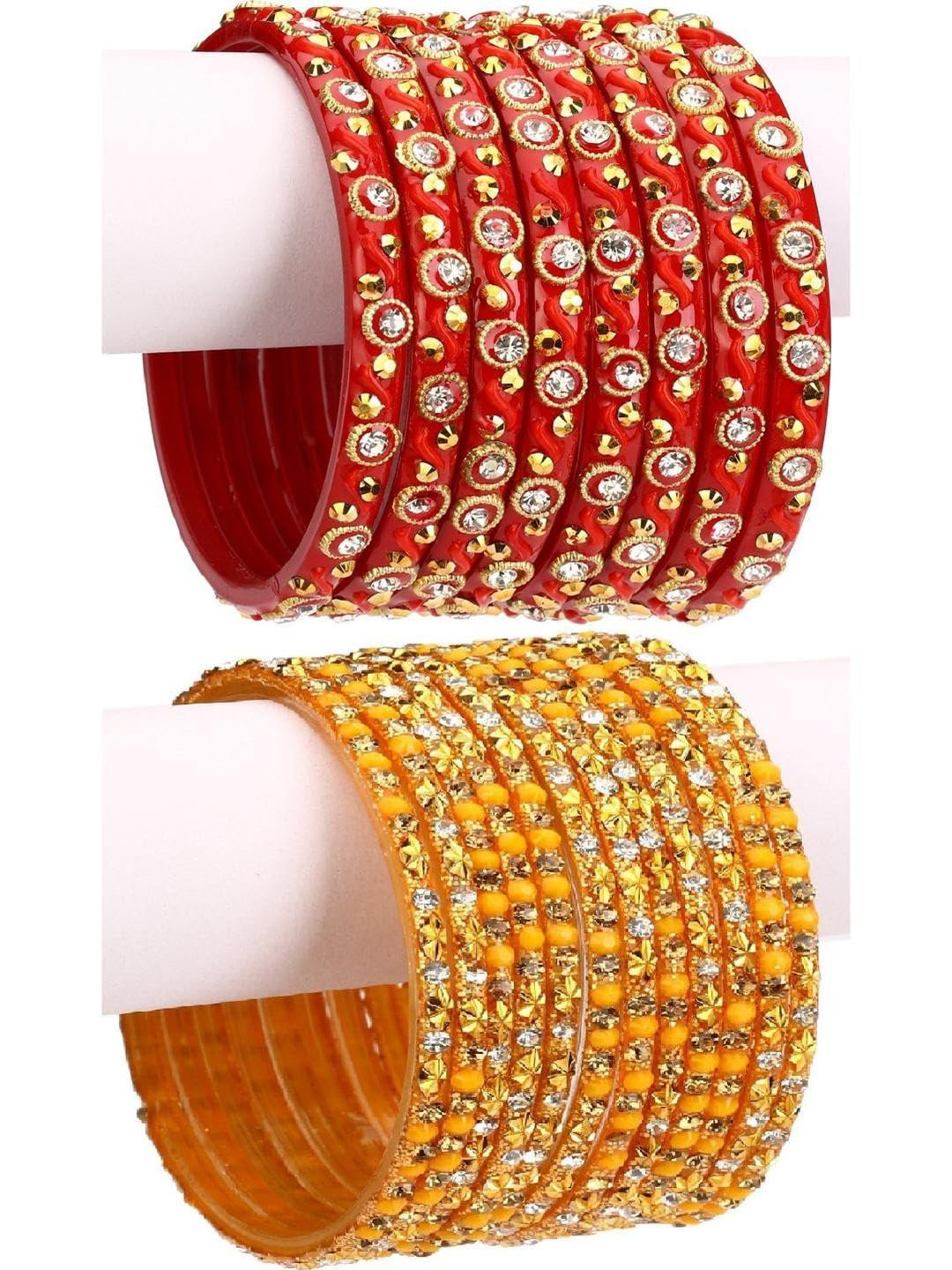 SOMIL Women Red And Yellow Set of 2  Bangle