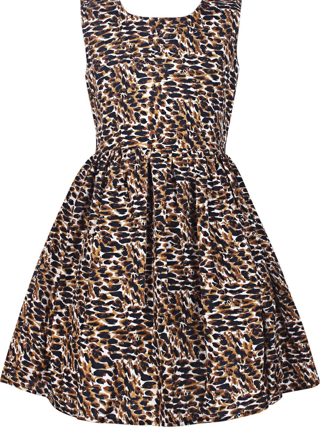 Alisha Moda Leopard Print Fit & Flare Dress