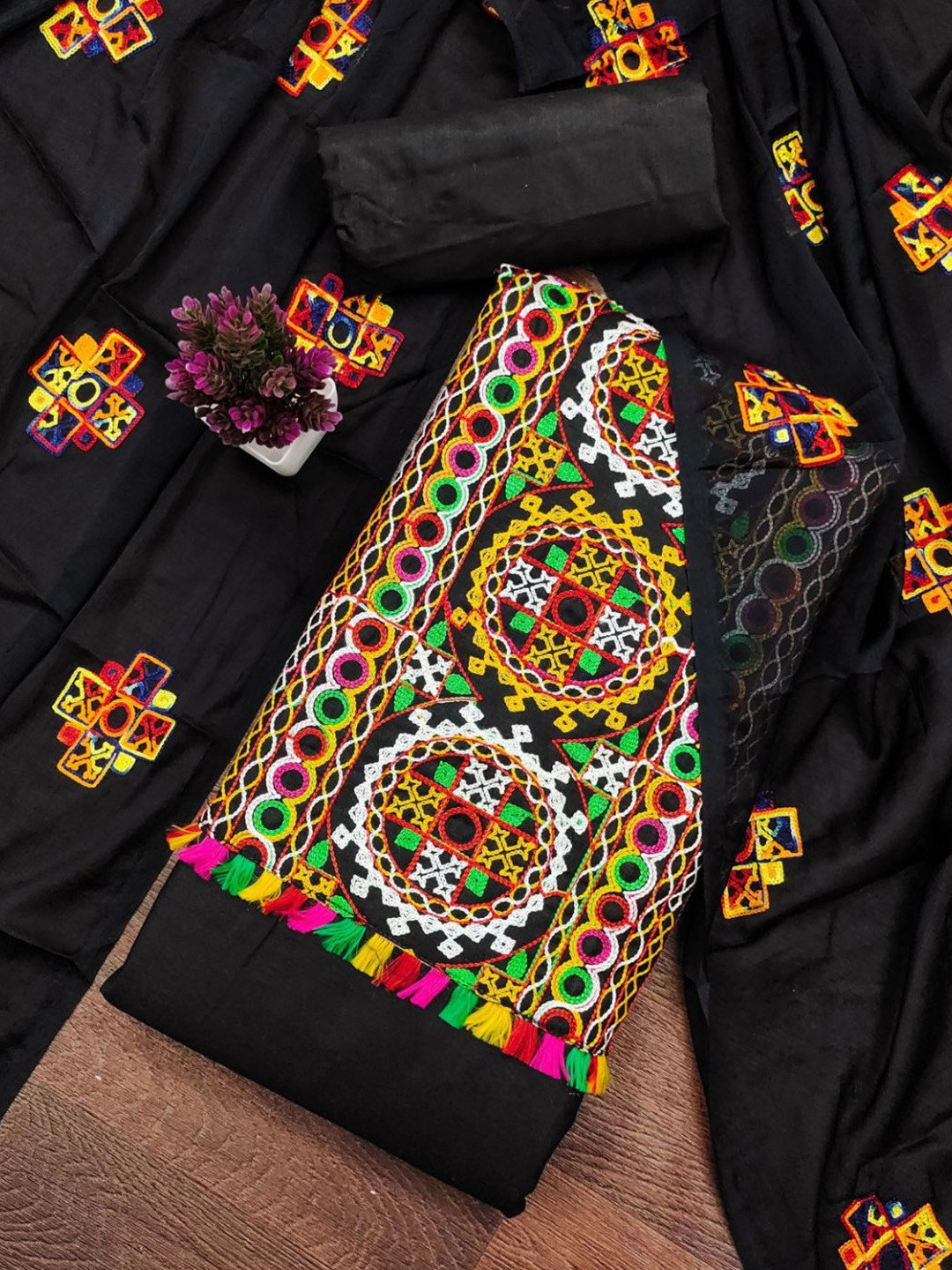 KALINI Embroidered Unstitched Dress Material