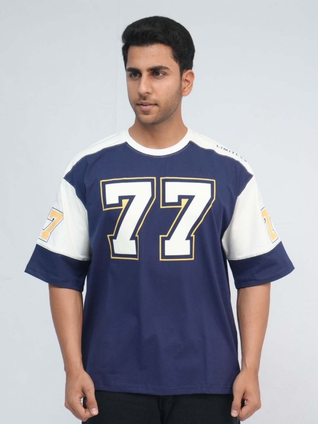 Bofrike Varsity Printed Oversized Jersey Cotton T-shirt